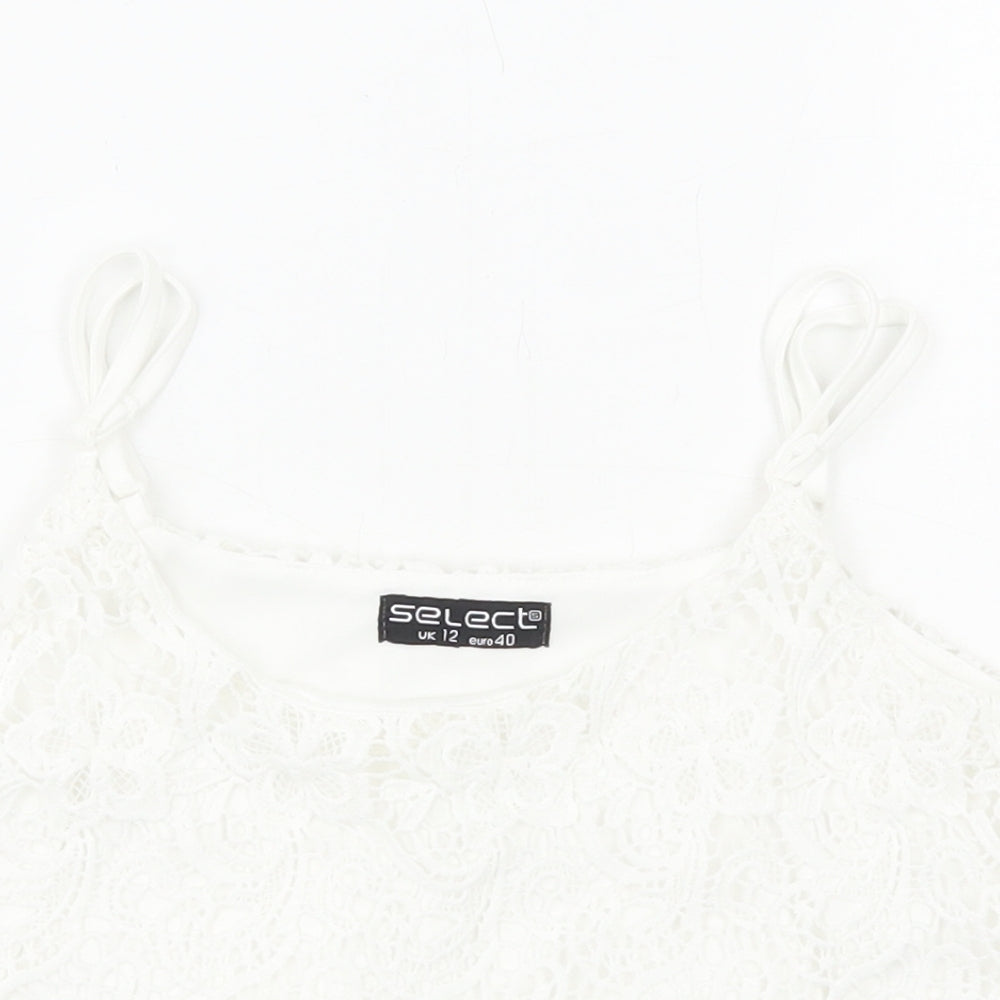 Womens UK Size 12 Select White Cropped Tank