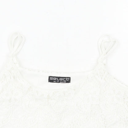 Womens UK Size 12 Select White Cropped Tank