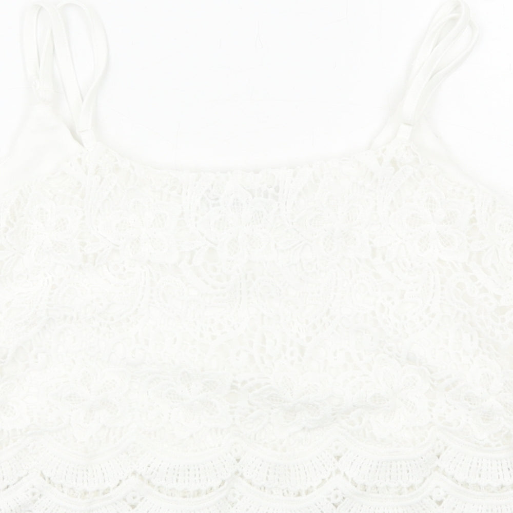 Womens UK Size 12 Select White Cropped Tank