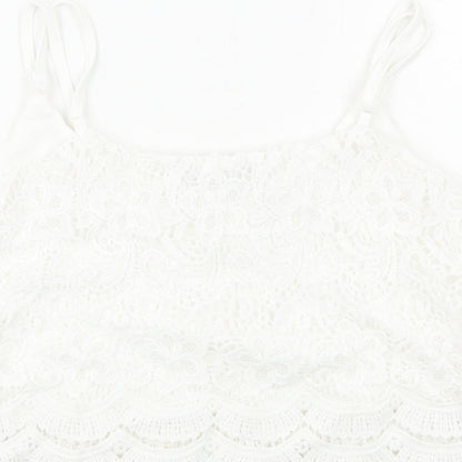Womens UK Size 12 Select White Cropped Tank