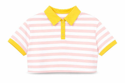 Womens UK Size S SheIn Pink Cropped Polo