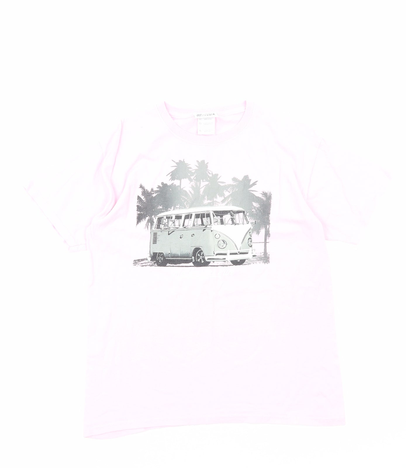 Old Classics Rule Womens Pink Cotton Basic T-Shirt Size XL Round Neck - Volksawagen Camper Van