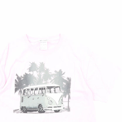 Old Classics Rule Womens Pink Cotton Basic T-Shirt Size XL Round Neck - Volksawagen Camper Van