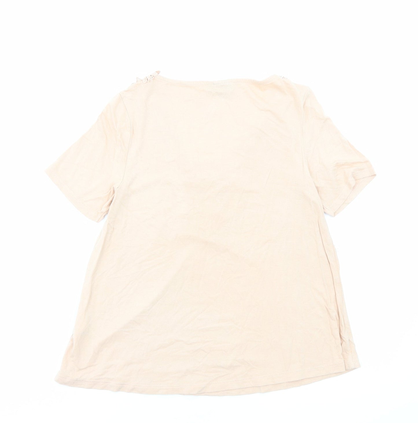 Womens UK Size 8 Topshop Beige Basic T-Shirt