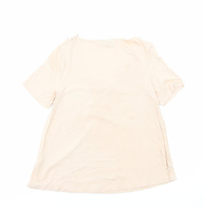 Womens UK Size 8 Topshop Beige Basic T-Shirt