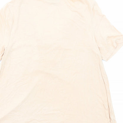 Womens UK Size 8 Topshop Beige Basic T-Shirt