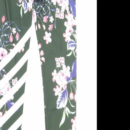 Tianxuan Womens Green Floral Polyamide Jogger Trousers Size S Regular Pullover