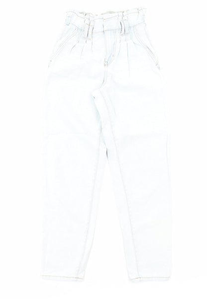 Primark Womens Blue Cotton Straight Jeans Size 6 Regular Zip