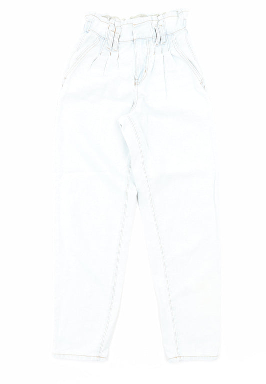 Primark Womens Blue Cotton Straight Jeans Size 6 Regular Zip