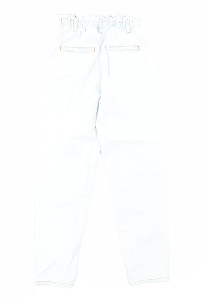 Primark Womens Blue Cotton Straight Jeans Size 6 Regular Zip