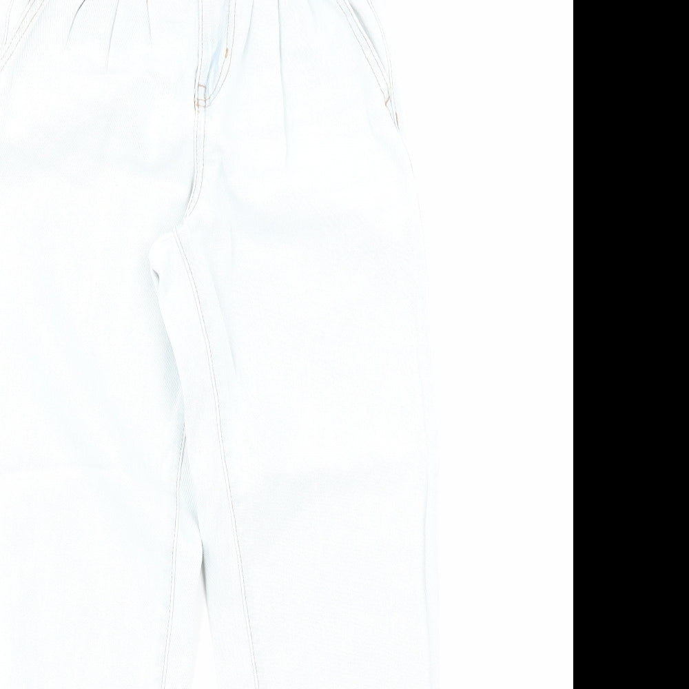 Primark Womens Blue Cotton Straight Jeans Size 6 Regular Zip