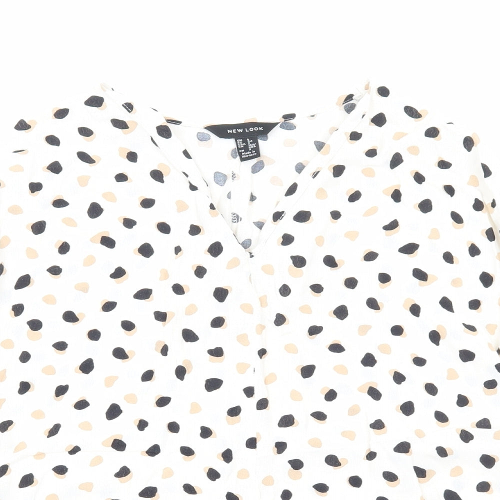 Womens UK Size 6 New Look Beige Basic Blouse