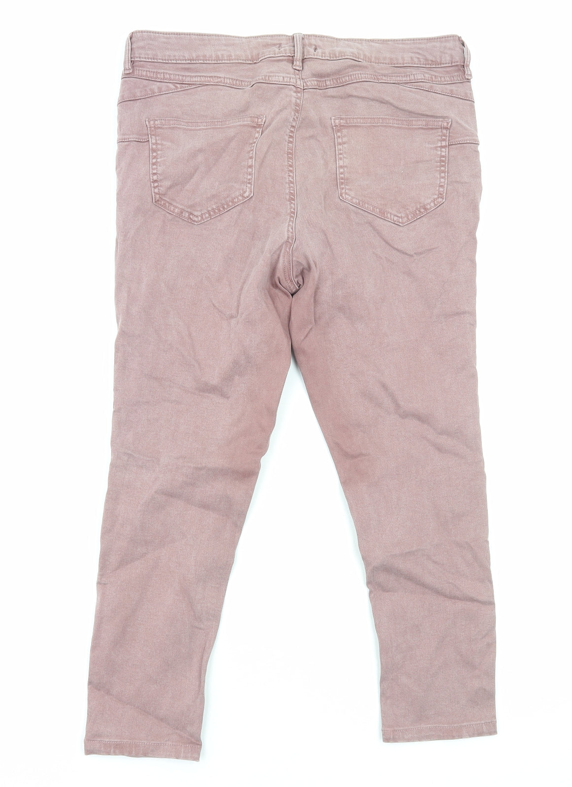 F&F Womens Brown Cotton Straight Jeans Size 10 Regular Zip