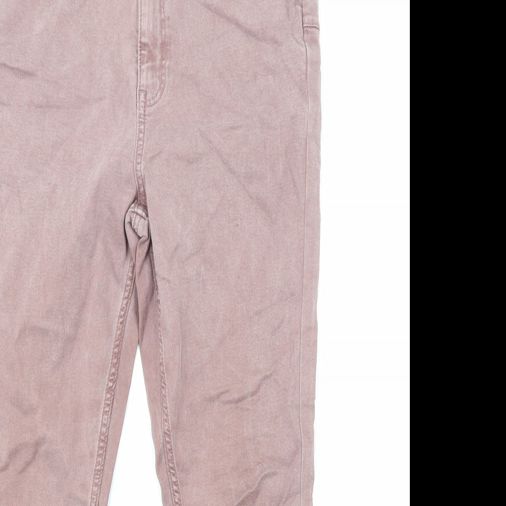 F&F Womens Brown Cotton Straight Jeans Size 10 Regular Zip