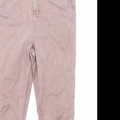 F&F Womens Brown Cotton Straight Jeans Size 10 Regular Zip