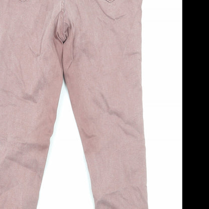 F&F Womens Brown Cotton Straight Jeans Size 10 Regular Zip