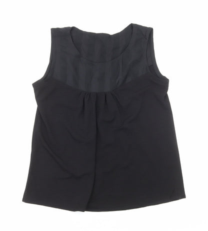 Womens UK Size M Preworn Black Basic Tank