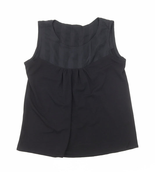 Womens UK Size M Preworn Black Basic Tank