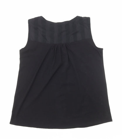 Womens UK Size M Preworn Black Basic Tank