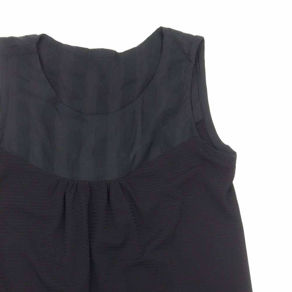 Womens UK Size M Preworn Black Basic Tank