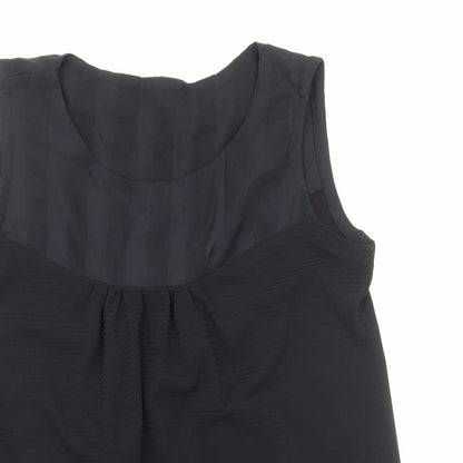 Womens UK Size M Preworn Black Basic Tank
