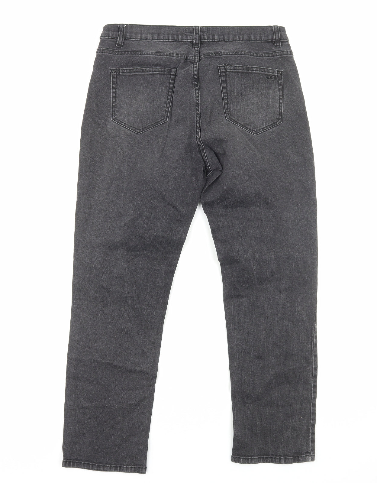Lab Dip Womens Black Cotton Straight Jeans Size 12 Regular Zip