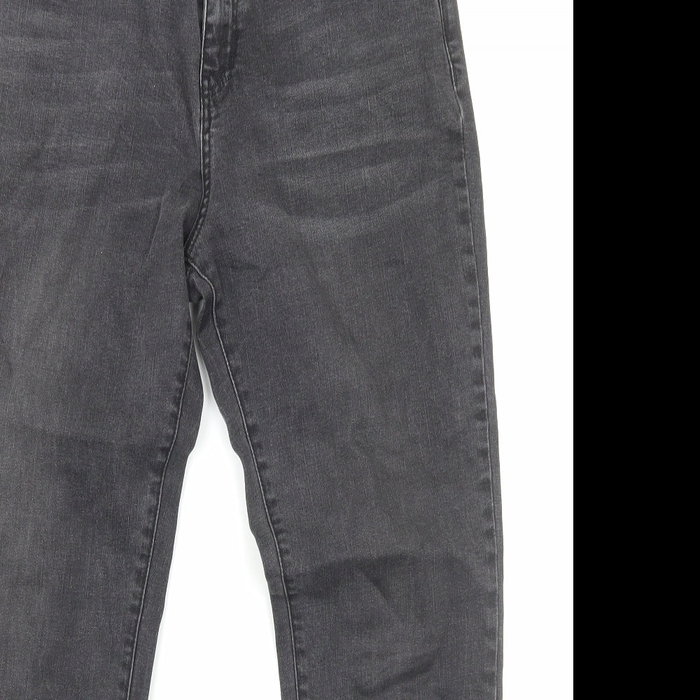 Lab Dip Womens Black Cotton Straight Jeans Size 12 Regular Zip