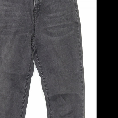Lab Dip Womens Black Cotton Straight Jeans Size 12 Regular Zip