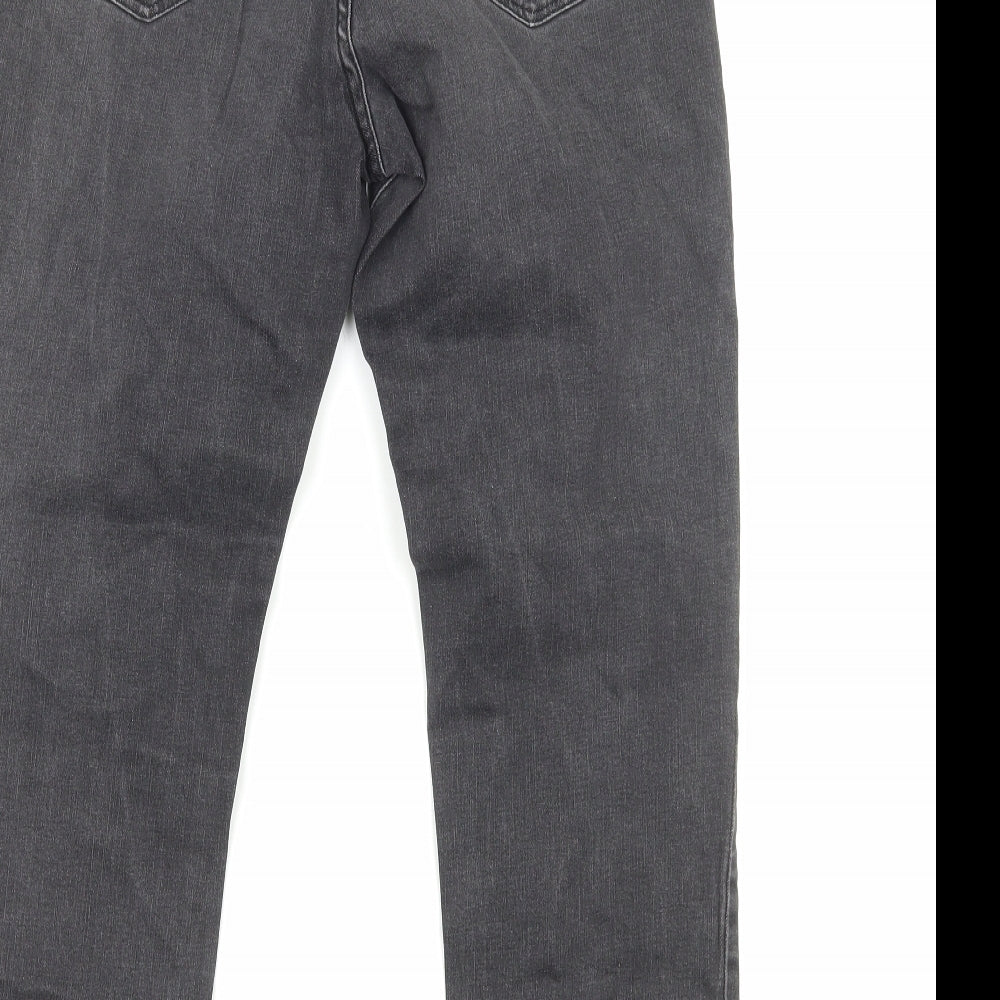 Lab Dip Womens Black Cotton Straight Jeans Size 12 Regular Zip