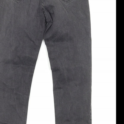 Lab Dip Womens Black Cotton Straight Jeans Size 12 Regular Zip
