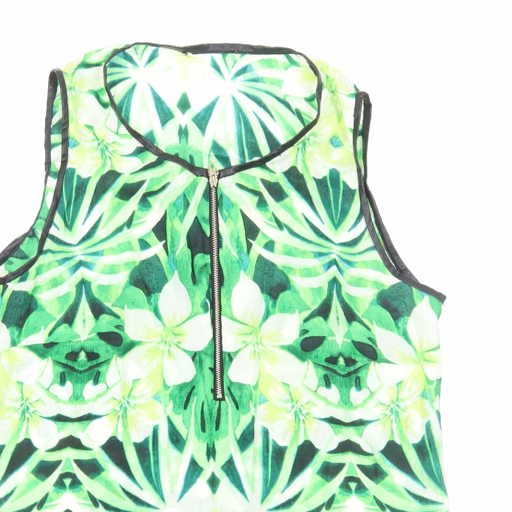 Womens UK Size M Preworn Green Basic Blouse