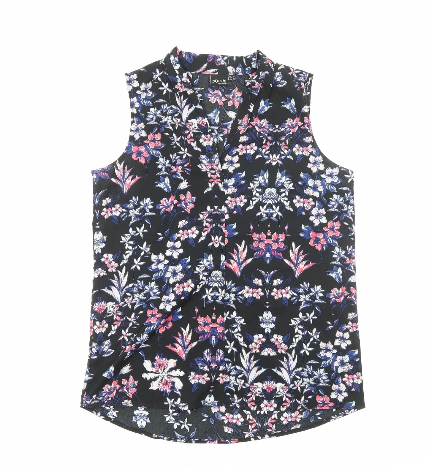 Womens UK Size 10 Kushi Black Basic Blouse