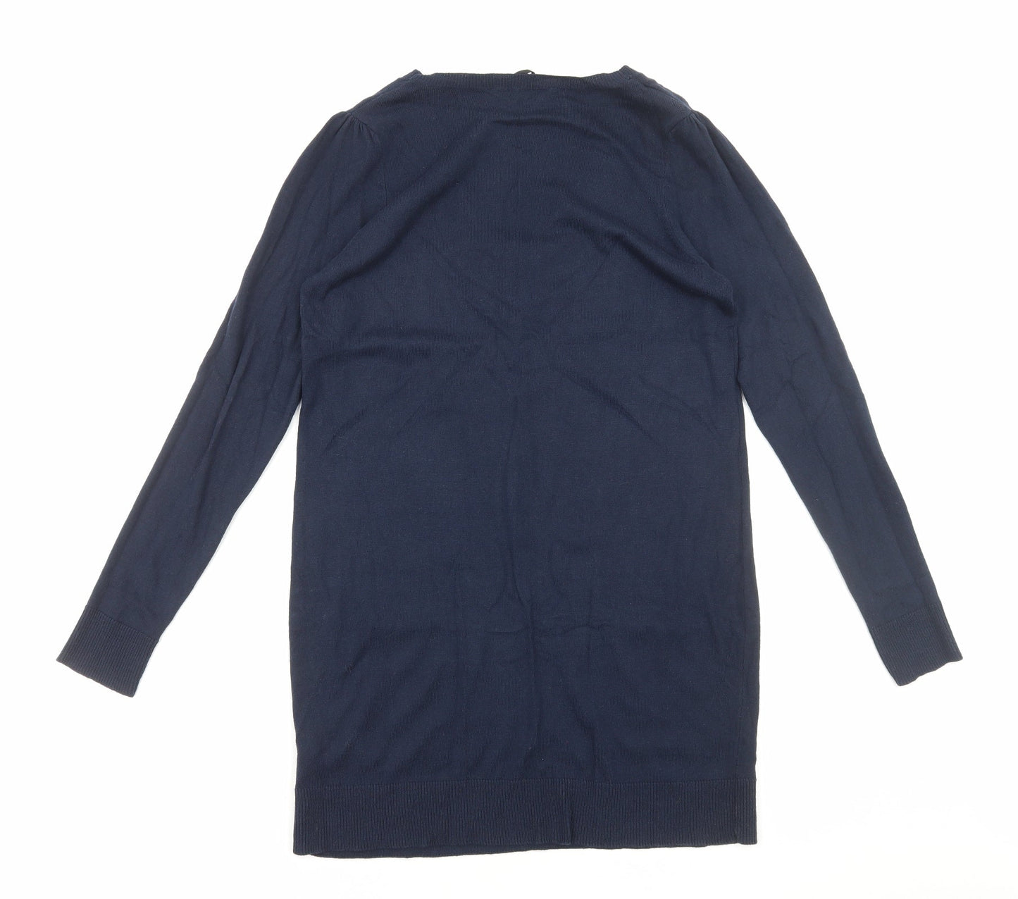 Dororthy Perkins Womens Blue Acrylic Jumper Dress Size 14 V-Neck Pullover