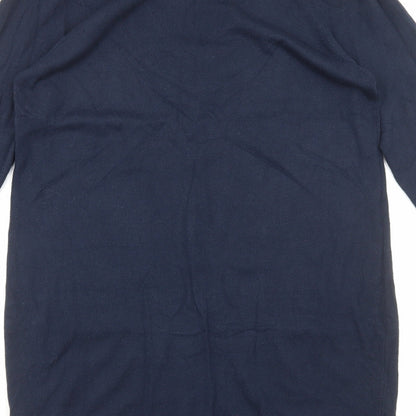Dororthy Perkins Womens Blue Acrylic Jumper Dress Size 14 V-Neck Pullover