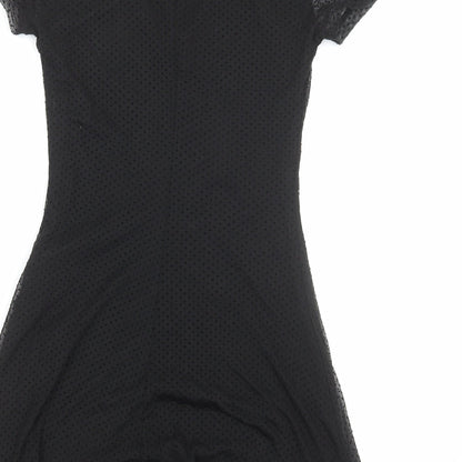 Stradivarius Womens Black Polyester Fit & Flare Size S Round Neck Pullover