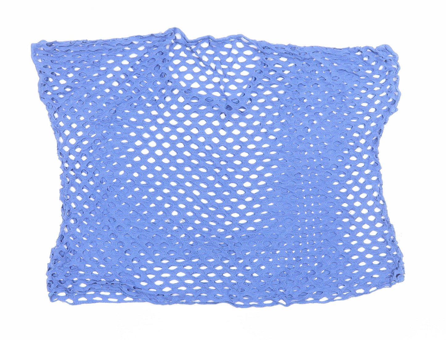 Preworn Womens Blue Viscose Cropped T-Shirt Size M Round Neck