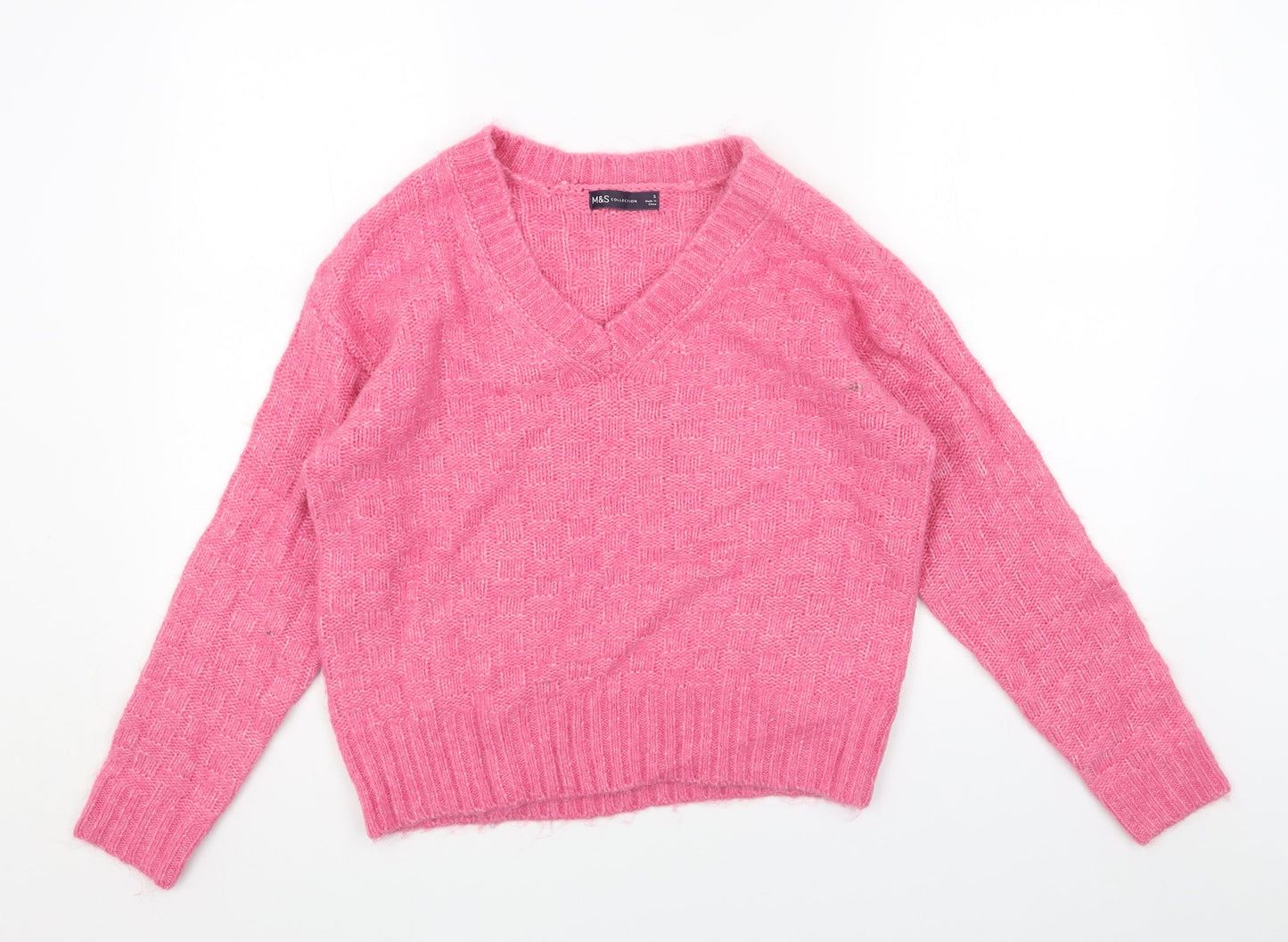 Womens UK Size S Marks and Spencer Pink Pullover Jumper