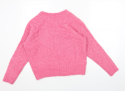 Womens UK Size S Marks and Spencer Pink Pullover Jumper