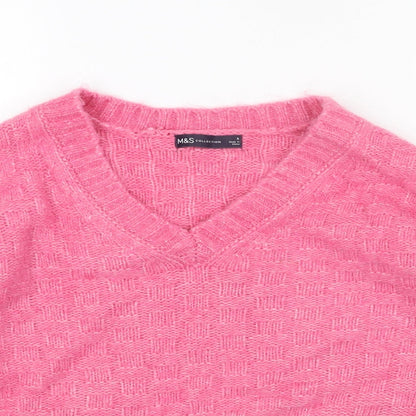 Womens UK Size S Marks and Spencer Pink Pullover Jumper