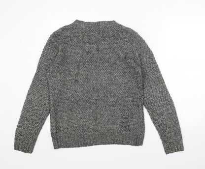 Womens UK Size S Cedar Wood State Grey Pullover Jumper