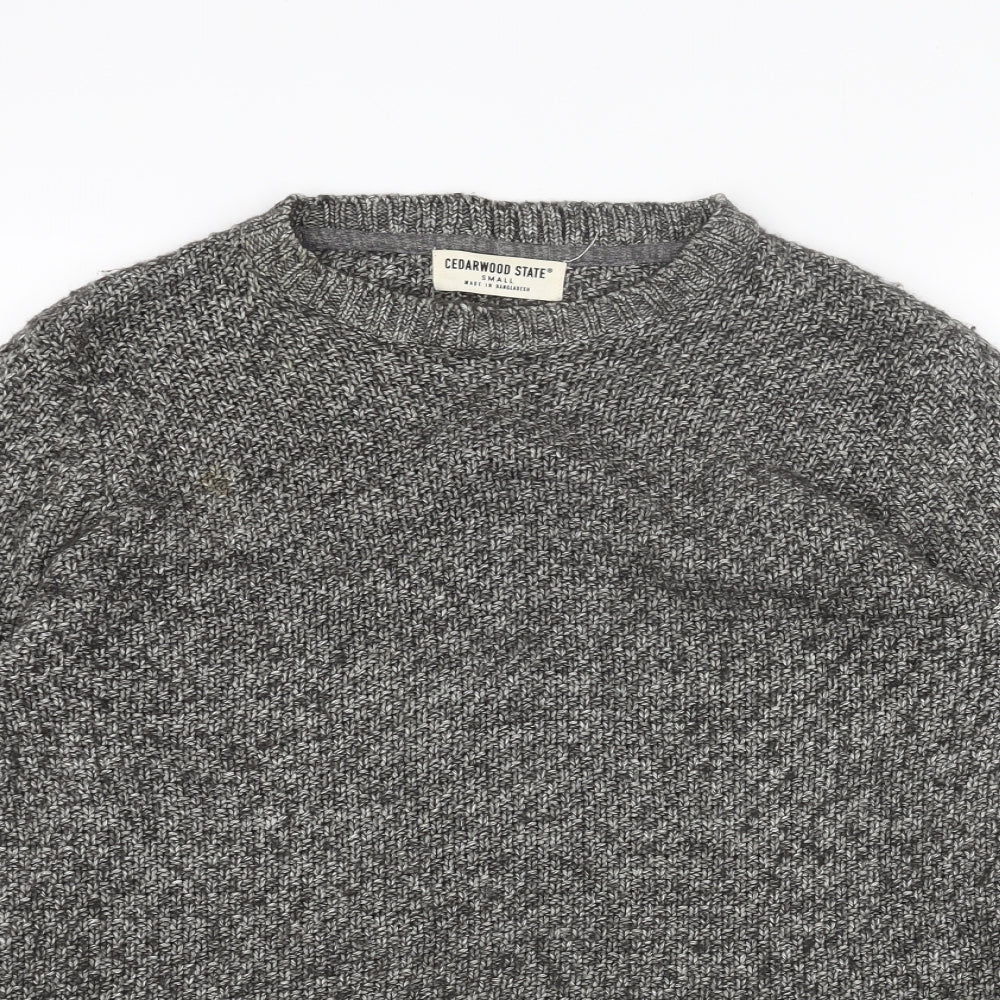 Womens UK Size S Cedar Wood State Grey Pullover Jumper