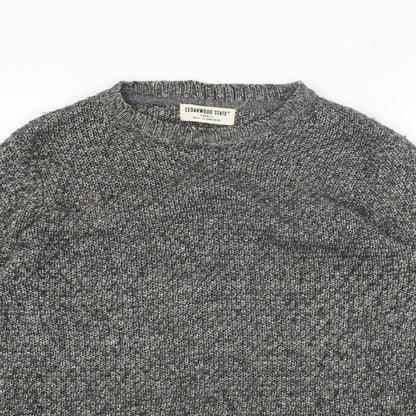 Womens UK Size S Cedar Wood State Grey Pullover Jumper