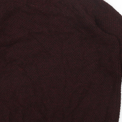 Easy Mens Red Round Neck Acrylic Pullover Jumper Size S Long Sleeve