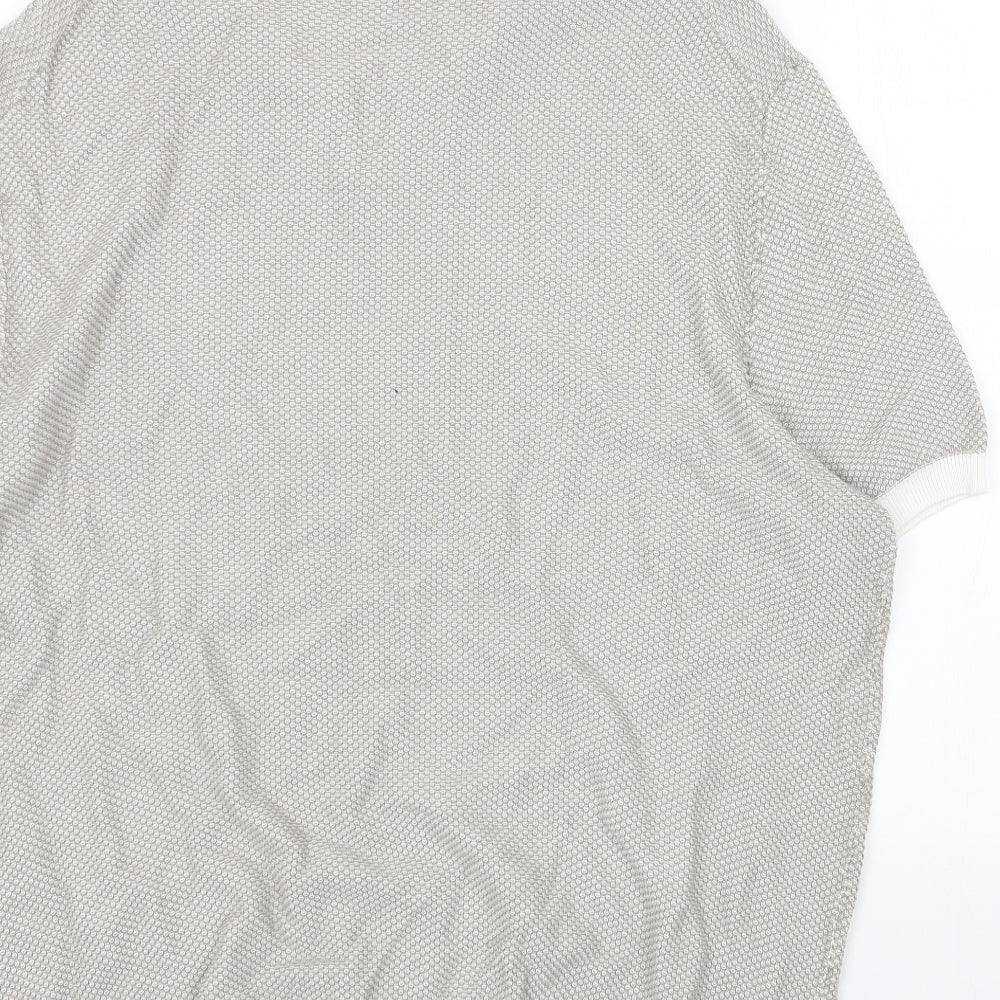 Marks and Spencer Mens Beige V-Neck Acrylic Pullover Jumper Size 2XL Long Sleeve