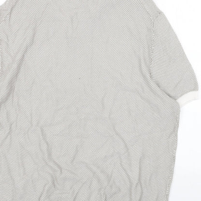 Marks and Spencer Mens Beige V-Neck Acrylic Pullover Jumper Size 2XL Long Sleeve