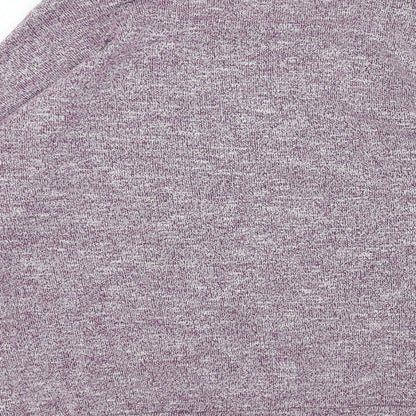 Daisylayla Womens Purple Boat Neck Viscose Pullover Jumper Size S - Fern Leaf Detail