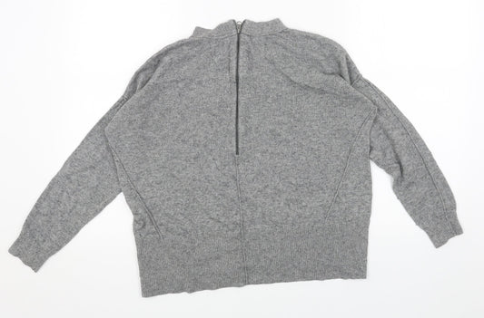 John Lewis Womens Grey Scoop Neck Acrylic Pullover Jumper Size S - Box Fit