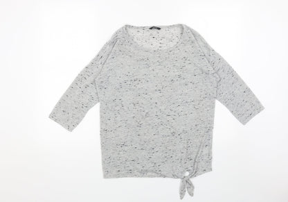 George Womens Grey Scoop Neck Acrylic Pullover Jumper Size 16