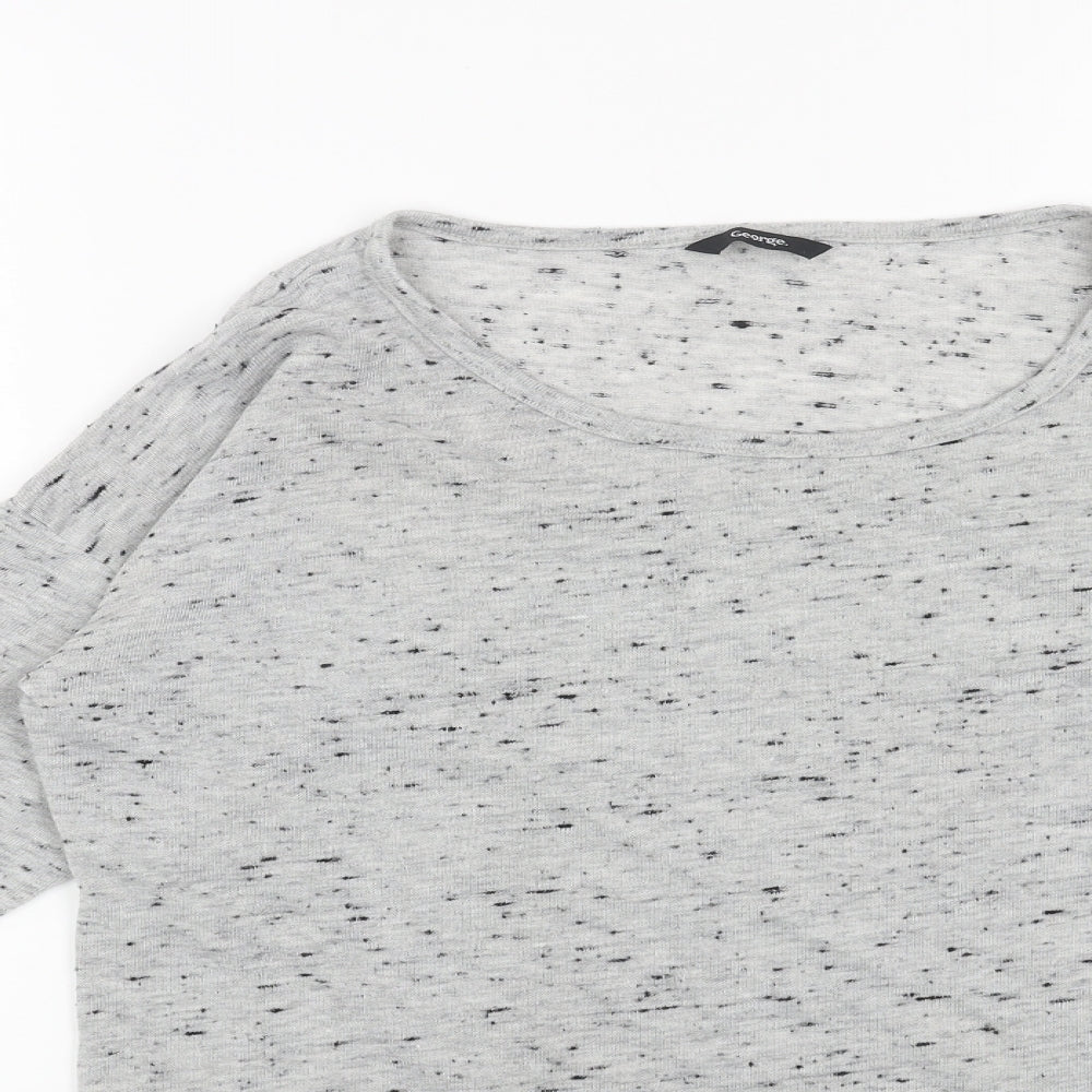 George Womens Grey Scoop Neck Acrylic Pullover Jumper Size 16