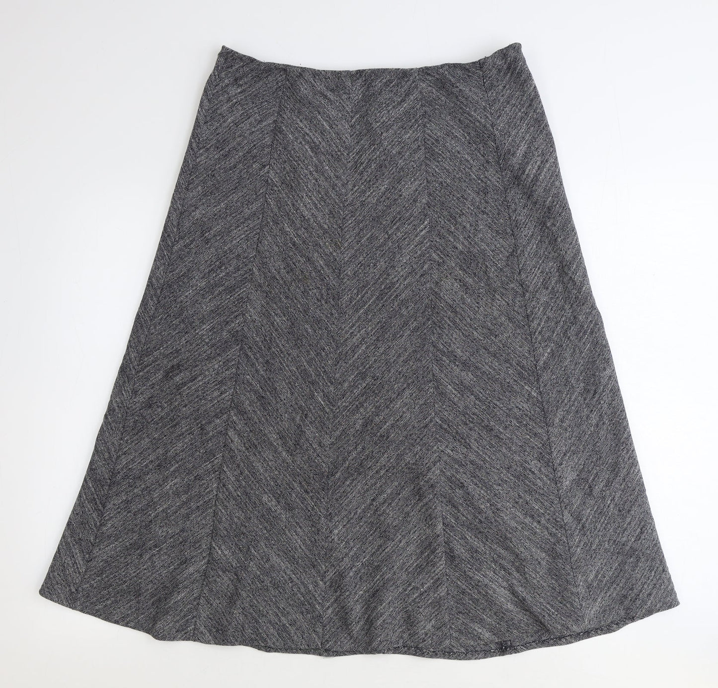 Marks and Spencer Womens Grey Polyester Swing Skirt Size 12